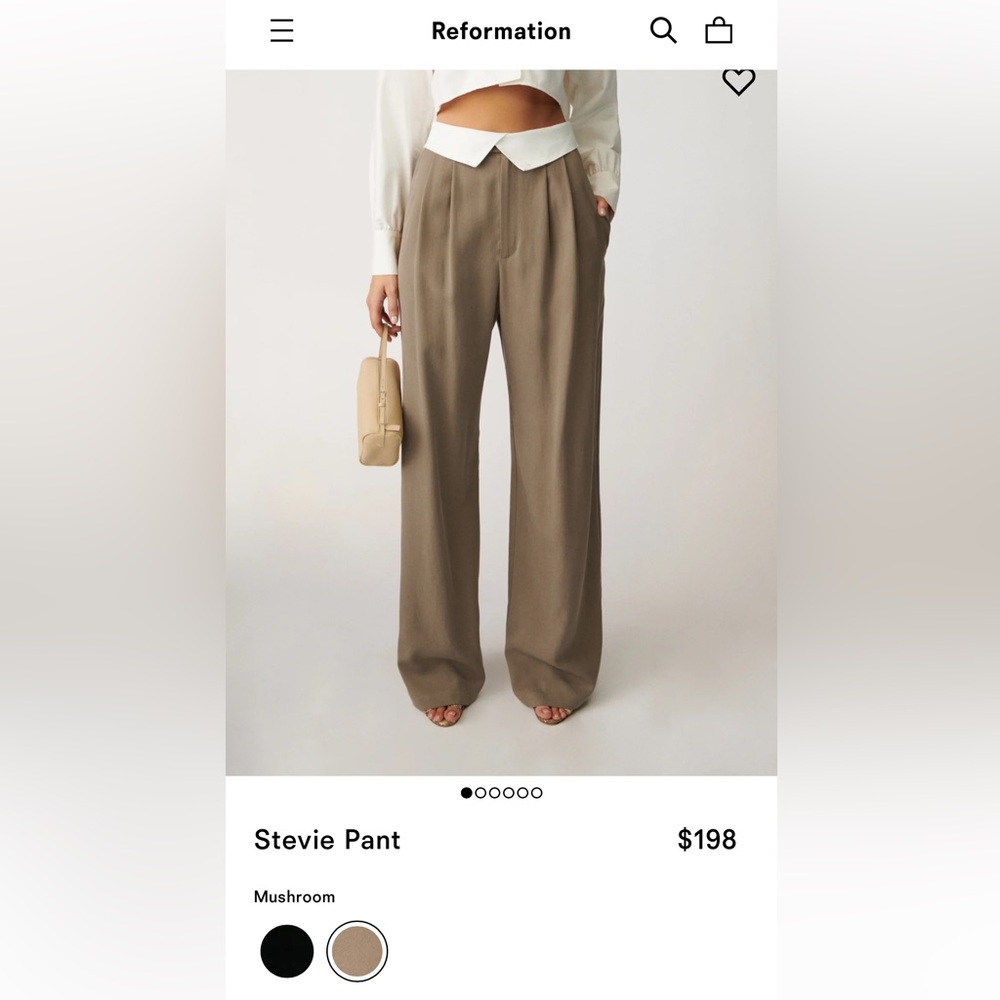Reformation Stevie Pants in Mushroom 4